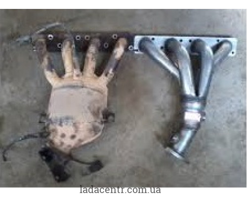 Коллектор выпускной ВАЗ 2112 16v (в место катализатора) обманка 2лямда ЗАВОД