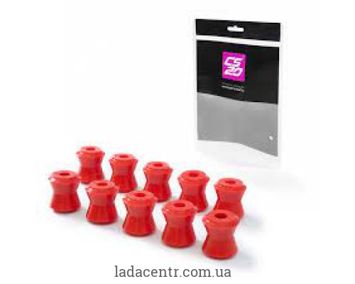 Втулки реактивних штанг ВАЗ 2101 (к-кт 10шт) (червоний поліуретан) "CS-20"