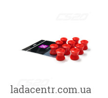 Втулки реактивних штанг ВАЗ 2101 (к-кт 10шт) (червоний поліуретан) "CS-20"