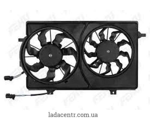 Вентилятор ВАЗ 2170 радиатора охлаждения и кондиционера двойной в сб. HALLA