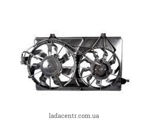 Вентилятор ВАЗ 2170 радіатора охолодження та кондиціонера подвійний у сб. HALLA