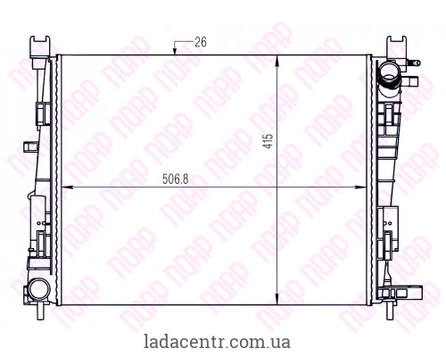 Радиатор охлаждения ВАЗ Lada Vesta (15-) Lada X-RAY (15-) ПОАР