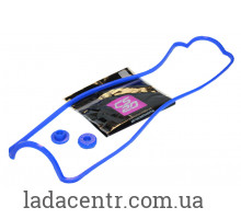 Прокладка клапанной крышки + 2 втулки ВАЗ-2108,1118 (8 v.) синий силикон  CS-20